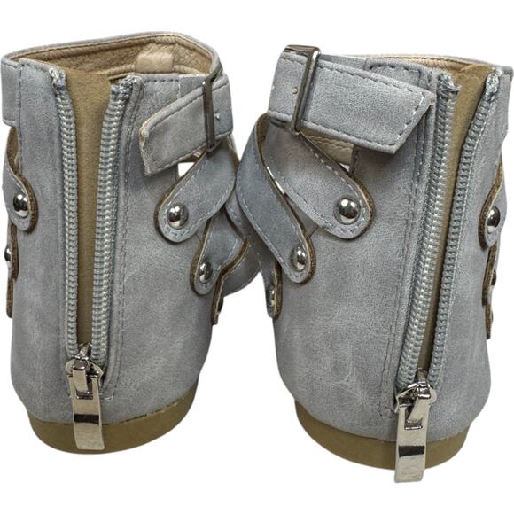Journey Collection Esence Gladiator Sandals Grey Size 8.5 Strappy Flat New - Picture 4 of 9